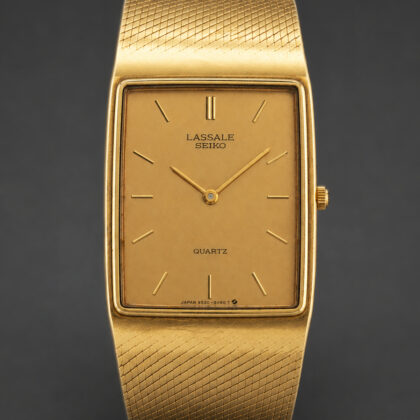 Seiko Lassale 9550-5059 Ultra-Slim Quartz Watch | Gold-Tone Mesh Bracelet | c.1980s #70552