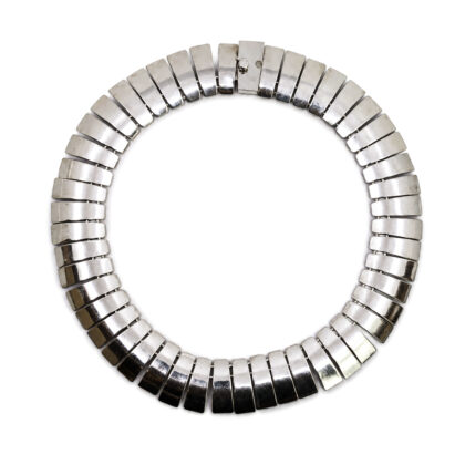 Sterling Silver Graduated Link Necklace 42cm 99.0g Statement Necklace #70798