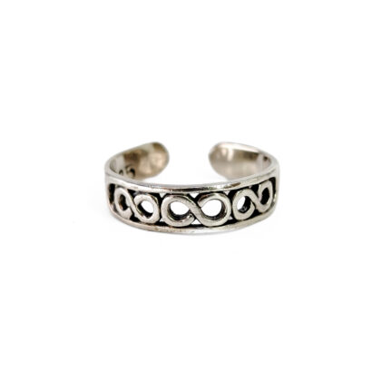 Sterling Silver Infinity Design Toe Ring | Open Adjustable Band | 1.8g #70036