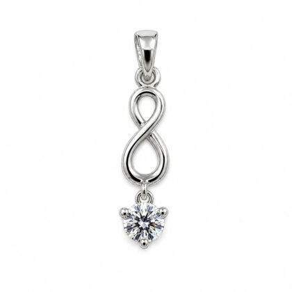 Sterling Silver Infinity Symbol CZ Drop Pendant #70268