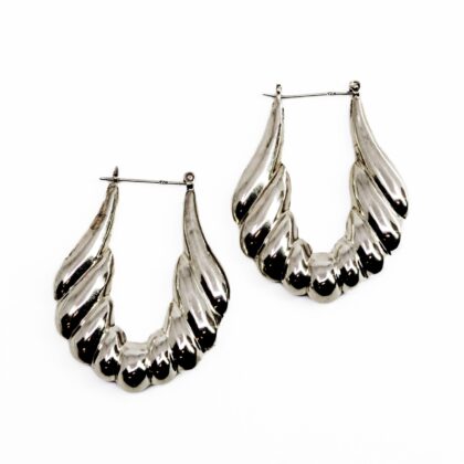 Sterling Silver Oversized Twisted Hoop Earrings 52mm x 41mm #70791