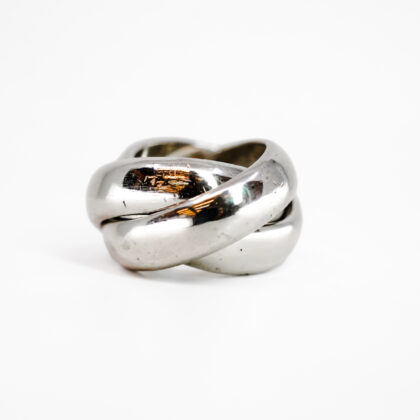 Monty's Sterling Silver Russian Wedding Ring | Triple Rolling Band | Size K #70782