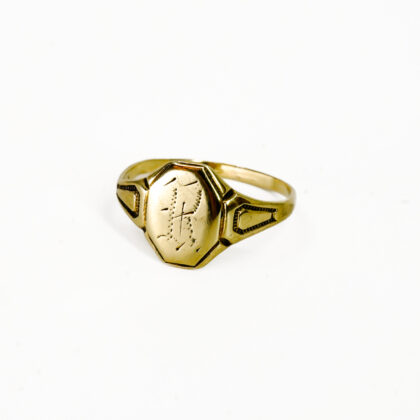 10ct Yellow Gold Signet Ring Size I1/2 #70697
