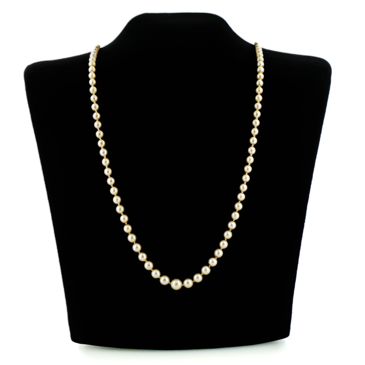 Vintage Mikimoto Graduated Pearl Necklace with Silver Clasp + Box + Certificate #70579 Vintage Mikimoto Graduated Pearl Necklace with Silver Clasp + Box + Certificate #70579 - Image 3