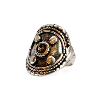 Vintage Solid Silver Adjustable Statement Ring Tribal Boho #70769