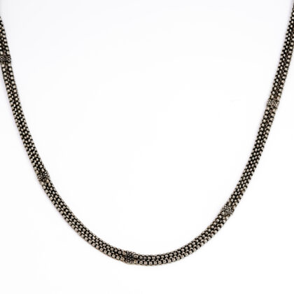 Vintage Solid Silver Double Strand Belcher Chain Necklace 75cm Tested Silver #70771