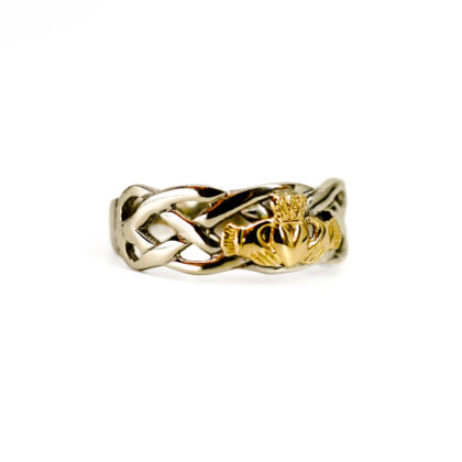 Monty's 10ct Two-Tone Gold Claddagh Ring | Celtic Irish Knot Design | Size T½ #71135