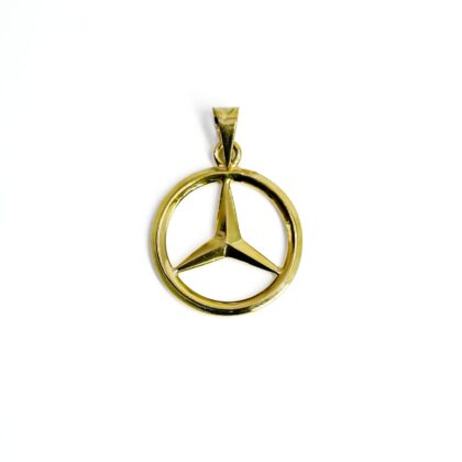 14ct Yellow Gold Mercedes-Benz Logo Pendant | Italian Made | 585 Milan | 19.3mm #70977