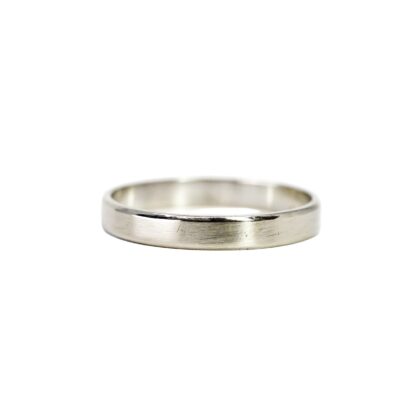 18ct White Gold Plain Band Ring | 3.1mm Wide | Size S #70731