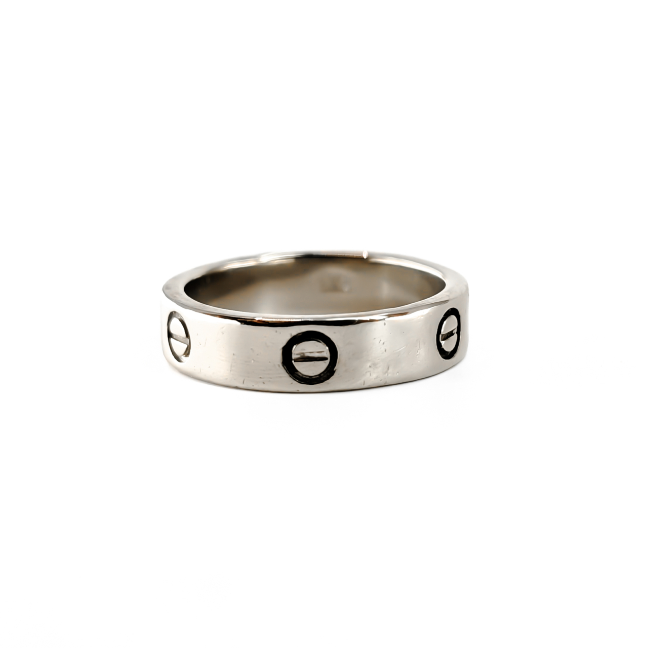 18ct White Gold Screw Motif Band Ring | 4mm | Size H½ #71258 18ct White Gold Screw Motif Band Ring | 4mm | Size H½ #71258 - Image 4