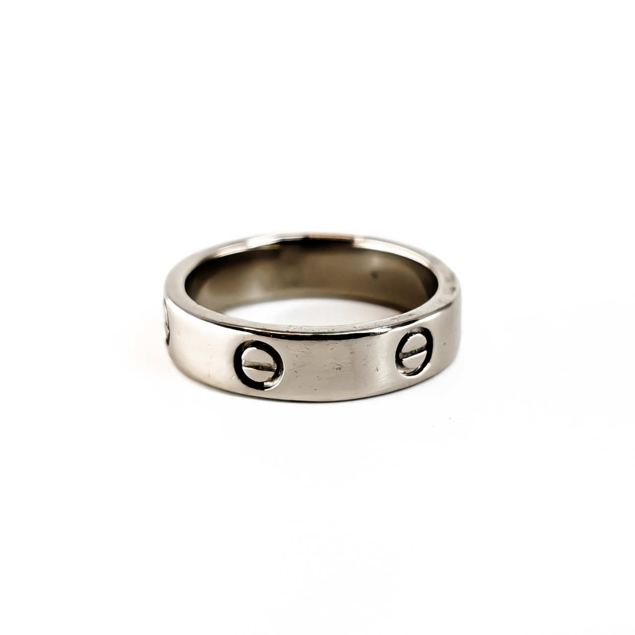 18ct White Gold Screw Motif Band Ring | 4mm | Size H½ #71258 18ct White Gold Screw Motif Band Ring | 4mm | Size H½ #71258 - Image 5