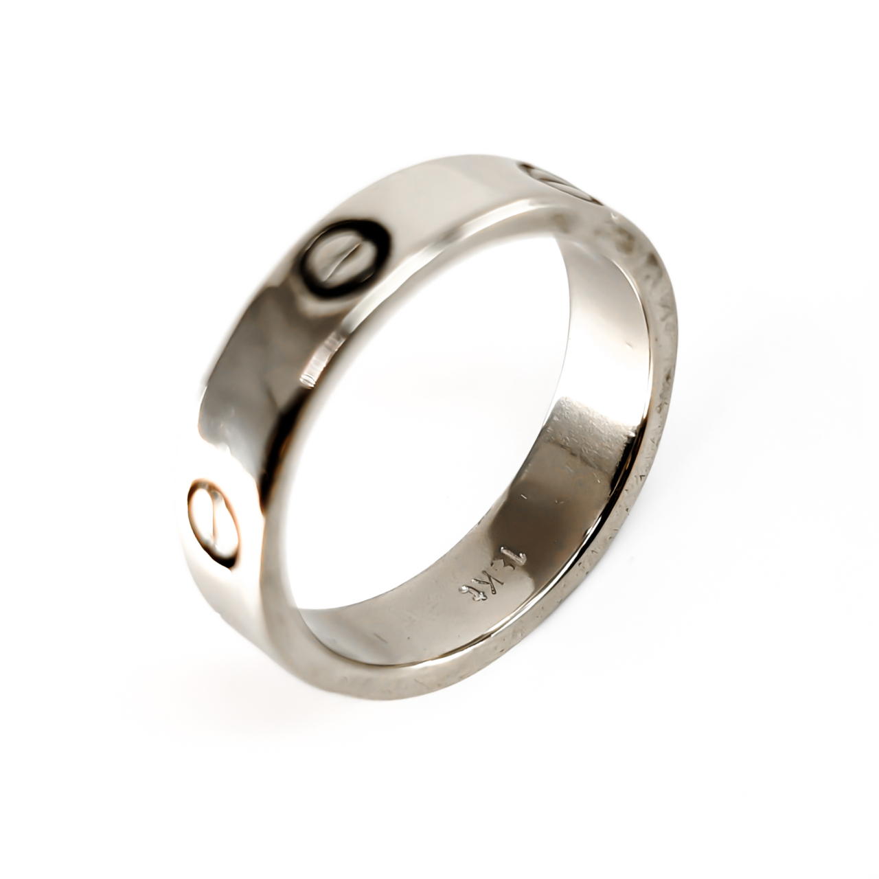 18ct White Gold Screw Motif Band Ring | 4mm | Size H½ #71258 18ct White Gold Screw Motif Band Ring | 4mm | Size H½ #71258 - Image 6