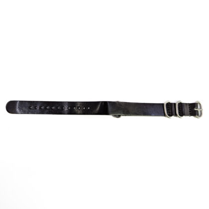 18mm Dark Brown Leather Military Style Watch Strap | NATO-Inspired | Black Buckle #54643