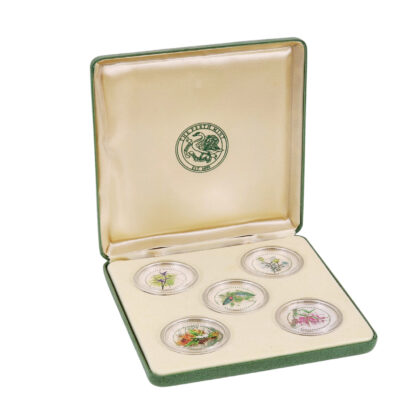 1999 Cook Islands Australian Flora Coloured Silver Coin Set | 5 x $1 .999 Silver Coins | Boxed with COA #71298