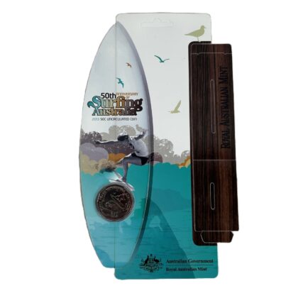 2013 Australia 50c 50th Anniversary of Surfing Australia UNC Coin | Official RAM Card #64292-55
