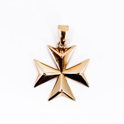 9ct Yellow Gold Maltese Cross Pendant 3.6g Hallmarked 375 20mm Religious Charm #70427