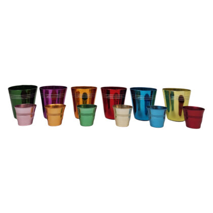 Anodised Peacock Ware Stacking Picnic Cup & Shot Glass Set | 12 Pieces | Vintage #71222-20