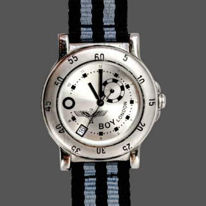 BOY London Men's Quartz Watch | 37mm | Silver Dial | Date Display | NATO Strap #71482
