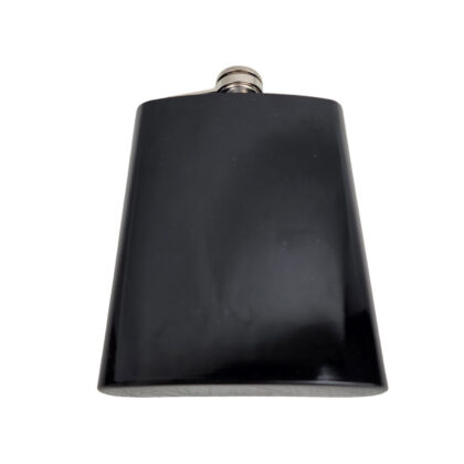 Monty's Black Stainless Steel Hip Flask | 8oz / 240ml | Brand New #71036-3
