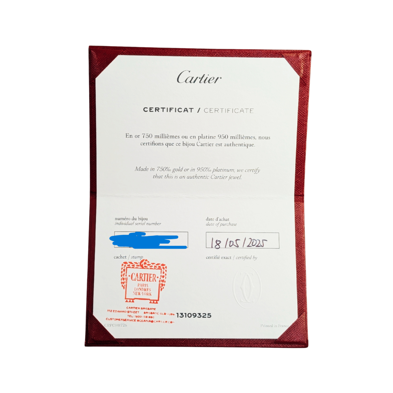 Cartier Love Bracelet 18ct Yellow Gold Size 19 Full Set Receipt COA Box #70999 Cartier Love Bracelet 18ct Yellow Gold Size 19 Full Set Receipt COA Box #70999 - Image 5