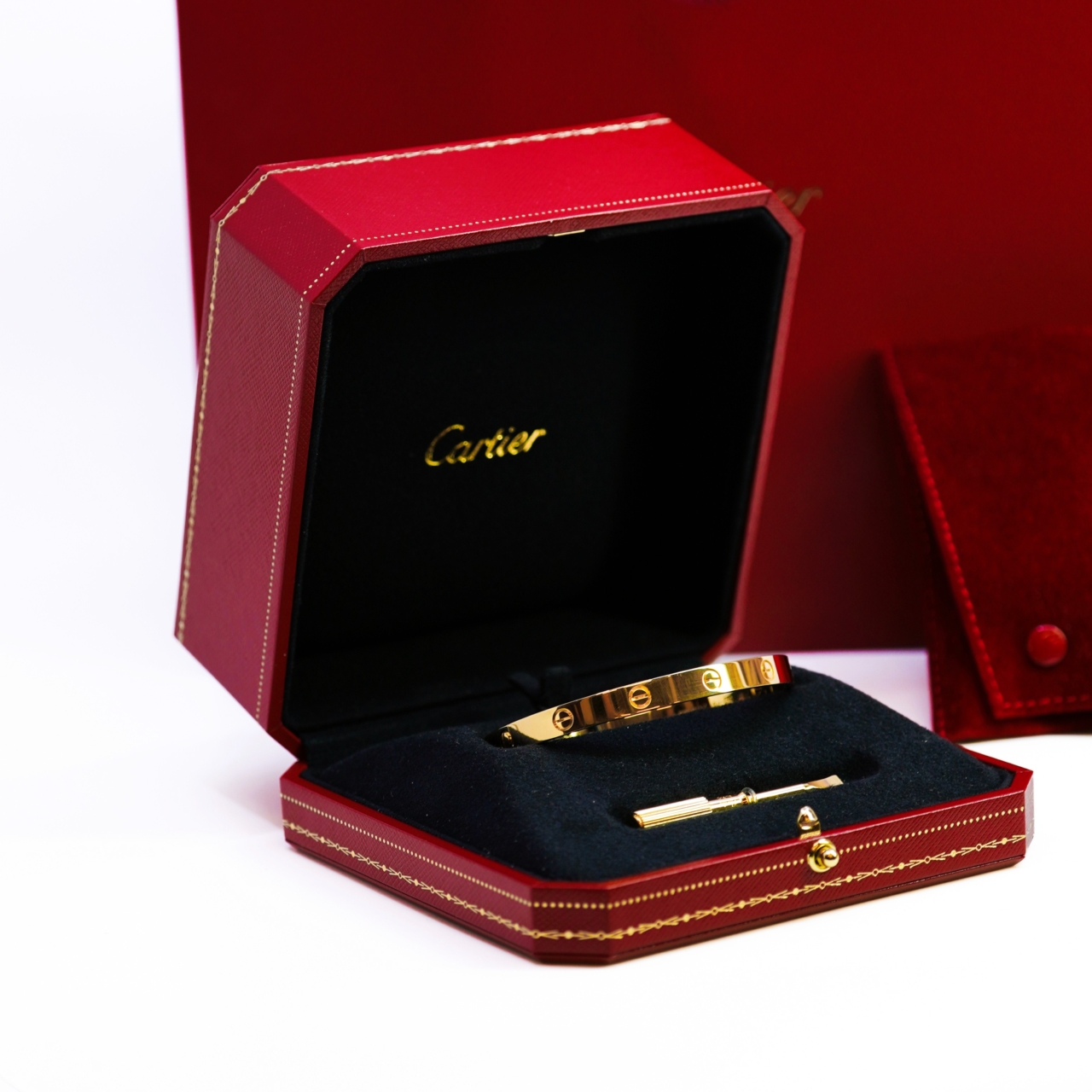 Cartier Love Bracelet 18ct Yellow Gold Size 19 Full Set Receipt COA Box #70999 Cartier Love Bracelet 18ct Yellow Gold Size 19 Full Set Receipt COA Box #70999