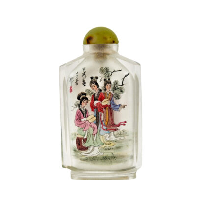 Chinese Inside-Painted Glass Snuff Bottle | Signed Wang Xisan | Dream of the Red Chamber Scene | 8.7cm #67073