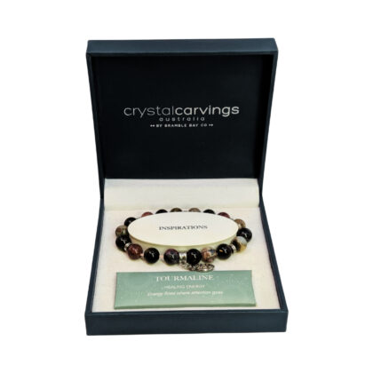 Crystal Carvings Australia Tourmaline Stretch Bracelet | Bramble Bay | New in Box #71245-1