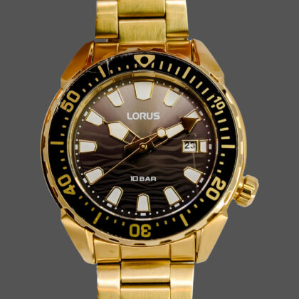 Lorus Gold-Tone Quartz Dive Style Watch | PC32-X233 | 41mm | Date Display #71517
