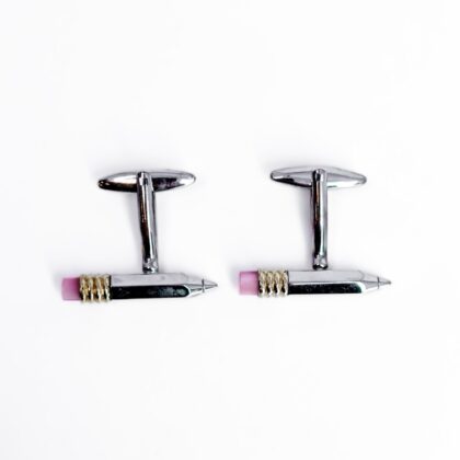 Novelty Pencil Cufflinks | Stainless Steel | Office Teacher Writer Gift #70890