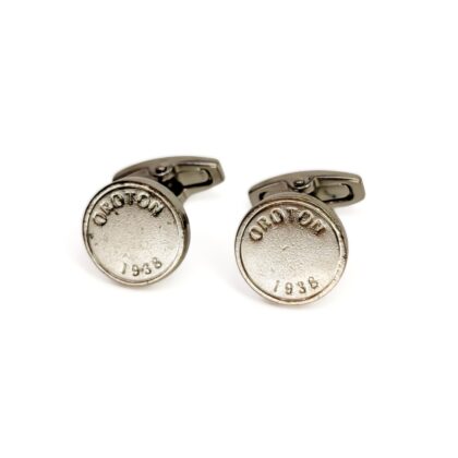 Oroton 1938 Round Cufflinks | Silver-Tone Men's Dress Accessories #71231-6