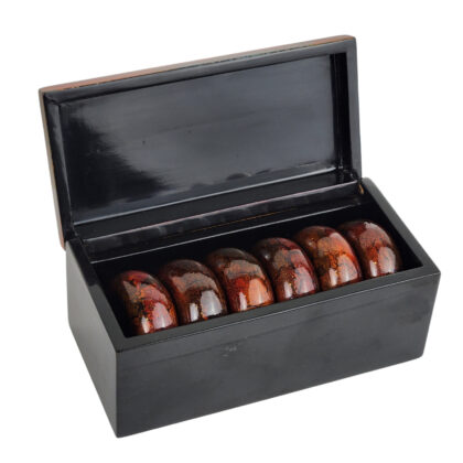Set of 6 Decorative Napkin Rings with Presentation Box | Amber Swirl Finish #71222-12