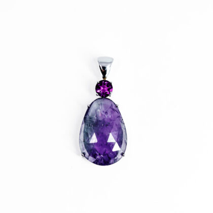 Sterling Silver Ametrine & Purple CZ Pendant | Pear Cut | 38.4mm #71236