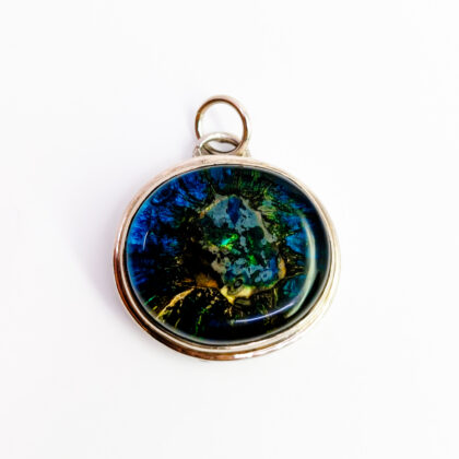 Sterling Silver Artisan Glass Oval Pendant | 9.2g | 23.5 x 21.5mm #56983-2