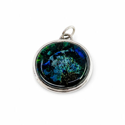 Sterling Silver Artisan Glass Oval Pendant | 9.9g | 25 x 22.5mm #56983-1