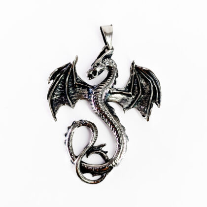 Sterling Silver Dragon Pendant | 44.5mm #71011
