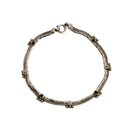Sterling Silver Enamel Anklet | Multicolour | 26cm | 14.6g #71256