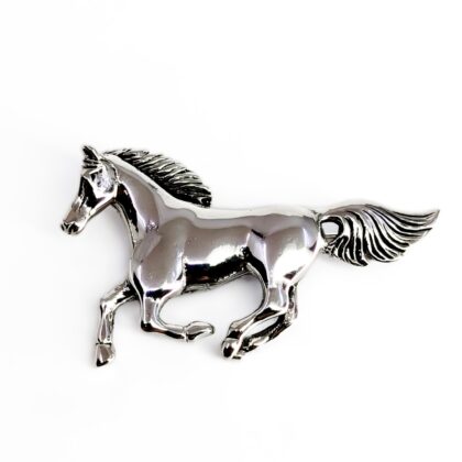 Sterling Silver Galloping Horse Brooch | 43mm #71008