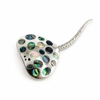 Sterling Silver Paua Shell Stingray Pendant | 45mm #71013