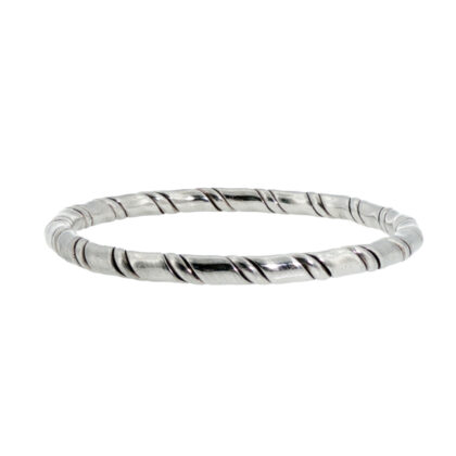 Sterling Silver Twisted Spiral Bangle | 48.0g | 64mm Internal Diameter | 5.5mm Wide #70884