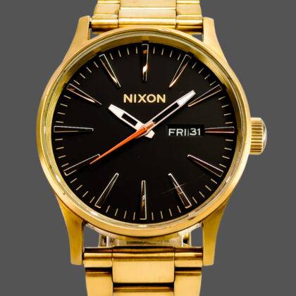 The Sentry Gold-Tone Quartz Watch | 42mm | Black Dial | Day-Date | 18cm Bracelet #71518