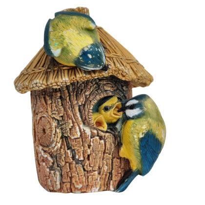 Vintage Bossons Blue Tits Feeding Young Wall Plaque | 1957 | Hand Painted Chalkware | Made in England #71222-11