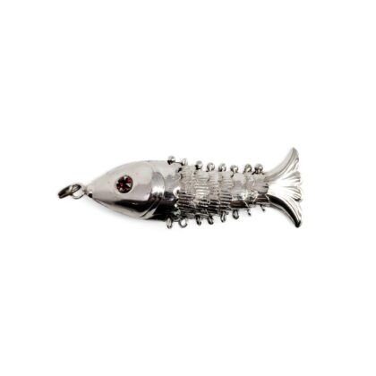 Sterling Silver Articulated Fish Charm Pendant | Moving Body | 40mm #71237