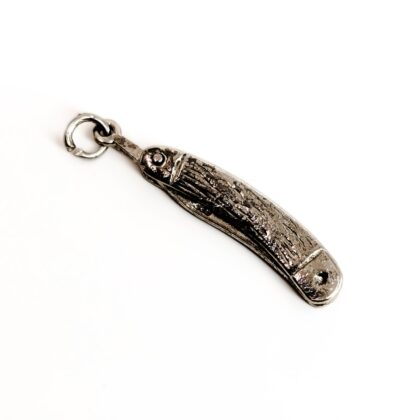 Vintage Sterling Silver Pocket Knife Charm | Opening Folding Knife | 28.5mm #71257-1