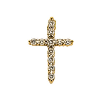 10ct Yellow Gold Lab-Grown Diamond Cross Pendant | 0.6g #68829