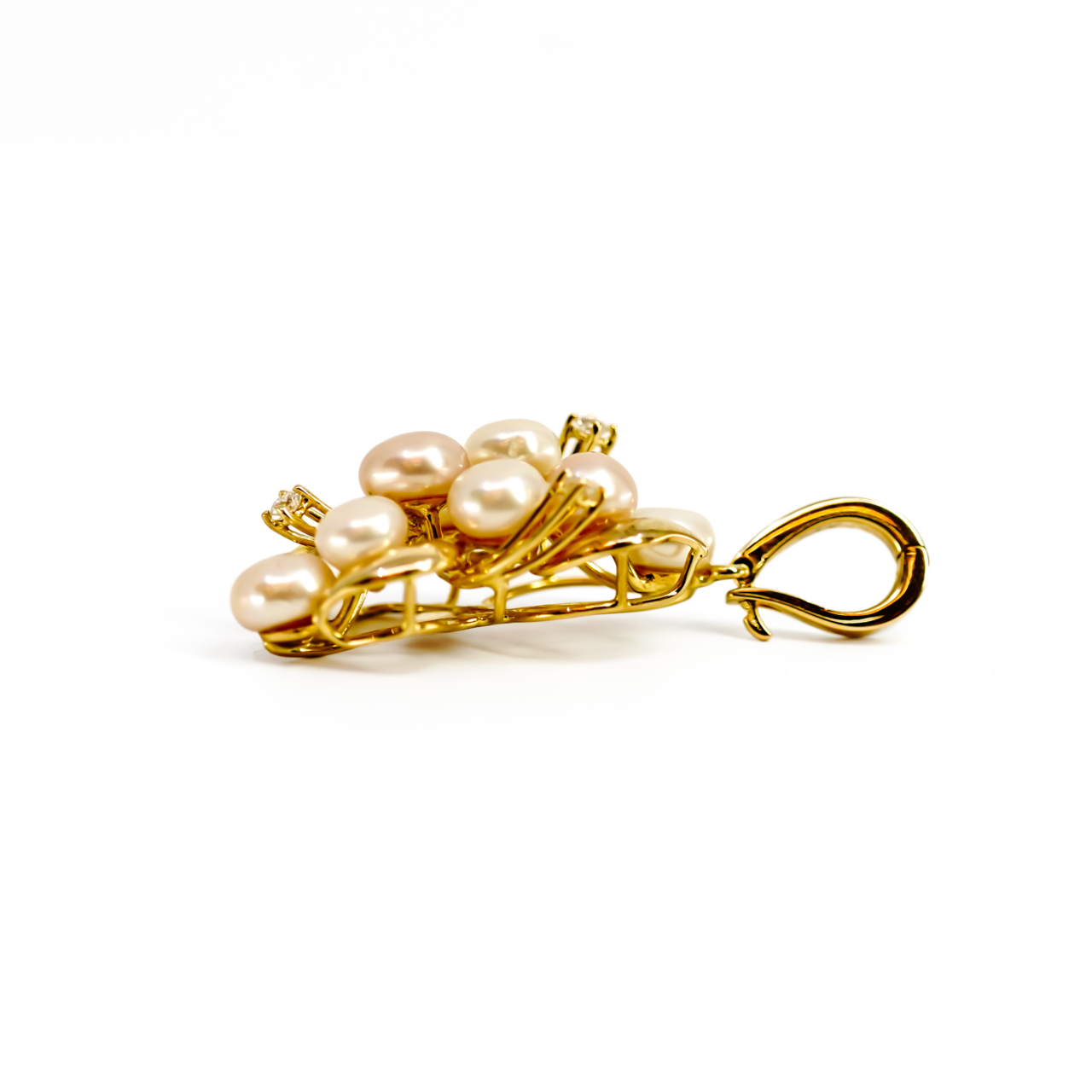 14ct Yellow Gold Pearl and Diamond Enhancer Pendant #70799 14ct Yellow Gold Pearl and Diamond Enhancer Pendant #70799 - Image 3