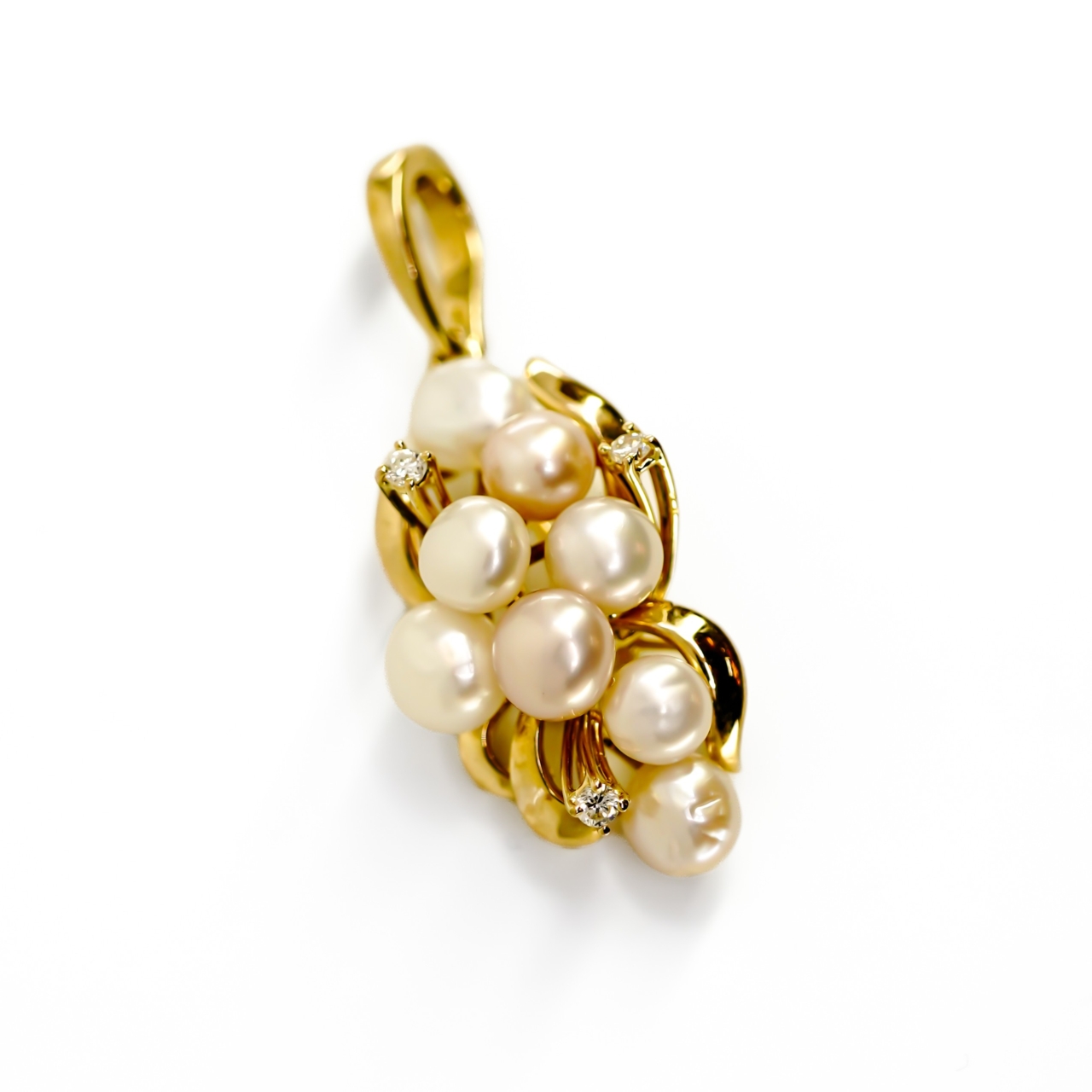 14ct Yellow Gold Pearl and Diamond Enhancer Pendant #70799 14ct Yellow Gold Pearl and Diamond Enhancer Pendant #70799 - Image 2