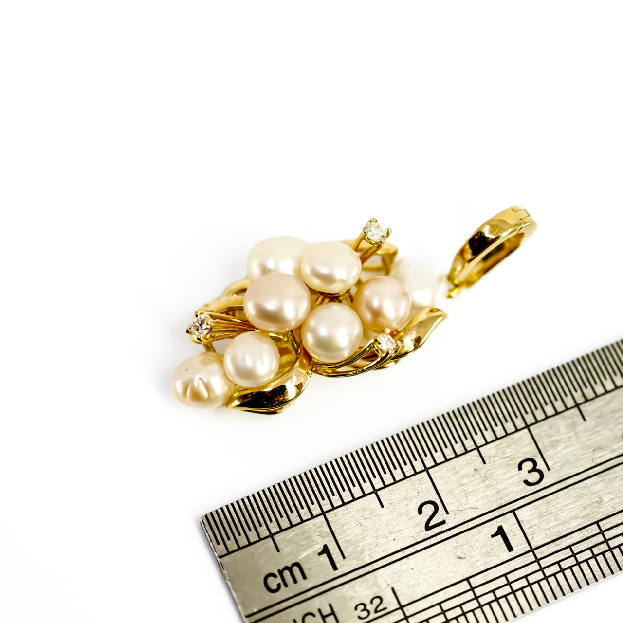 14ct Yellow Gold Pearl and Diamond Enhancer Pendant #70799 14ct Yellow Gold Pearl and Diamond Enhancer Pendant #70799 - Image 6
