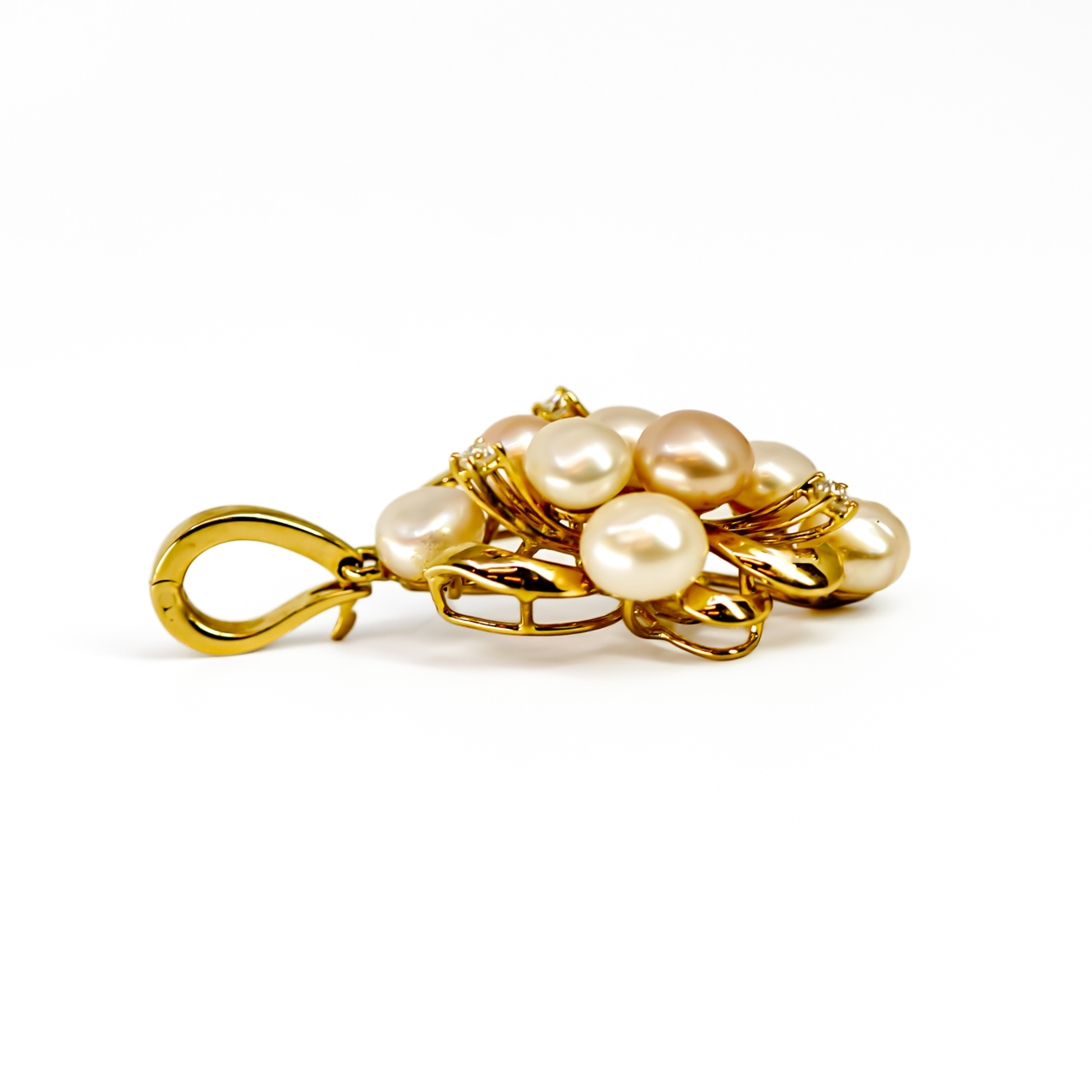 14ct Yellow Gold Pearl and Diamond Enhancer Pendant #70799 14ct Yellow Gold Pearl and Diamond Enhancer Pendant #70799 - Image 8
