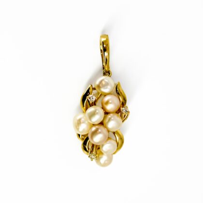 14ct Yellow Gold Pearl and Diamond Enhancer Pendant #70799