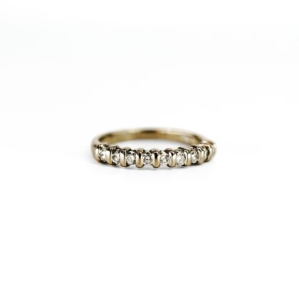 18ct White Gold Diamond Eternity Ring Band Size I1/2 #71249